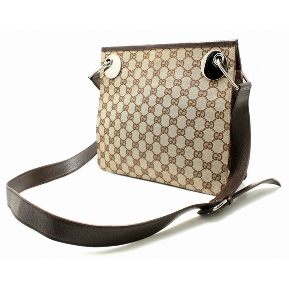Gucci Canvas Shoulder GG Bag Khaki - Picture 1 of 9